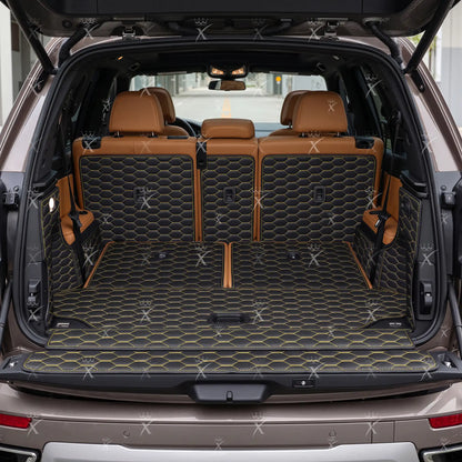 Tapis de Coffre 3D Intégral sur Mesure Premium Luxus – Motif Nid d’Abeille Noir avec Surpiqûres Jaunes