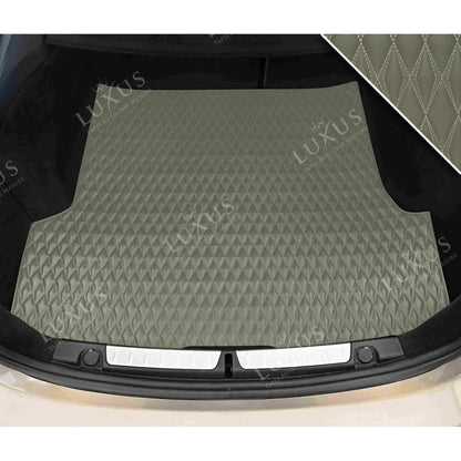 Tapis de Coffre sur Mesure Premium Luxus – Motif Double Losange Brun Kaki