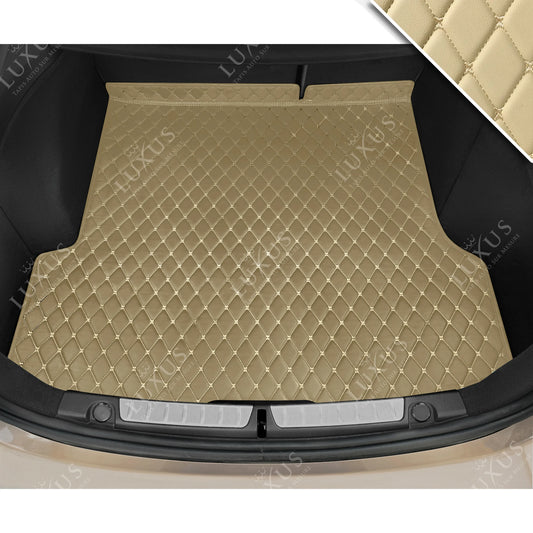 Tapis de Coffre sur Mesure Premium Luxus – Motif Losange Beige Crème