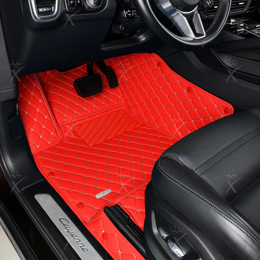 Tapis de Sol 3D sur Mesure Premium Luxus – Motif Losange Rouge Ferrari