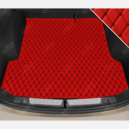 Tapis de Coffre sur Mesure Premium Luxus – Motif Losange Rouge Ferrari avec Surpiqûres Noires