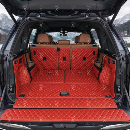 Tapis de Coffre 3D Intégral sur Mesure Premium Luxus – Motif Losange Rouge Ferrari