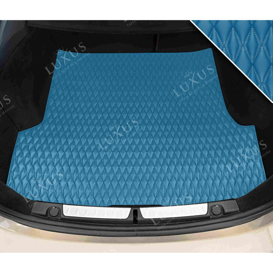 Tapis de Coffre sur Mesure Premium Luxus – Motif Double Losange Bleu Ciel