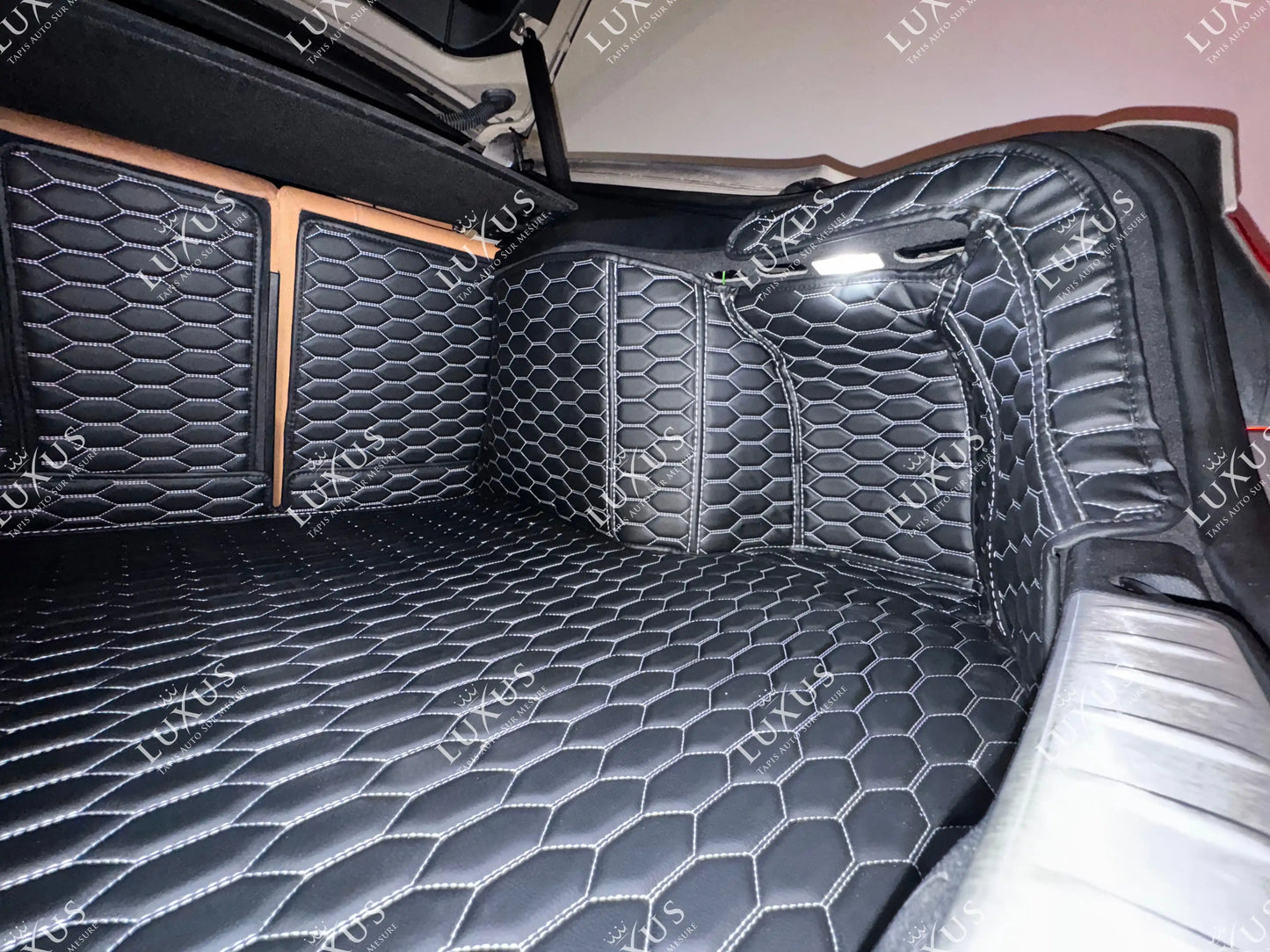 Tapis de Coffre 3D Intégral sur Mesure Premium Luxus – Motif Nid d’Abeille Beige Crème